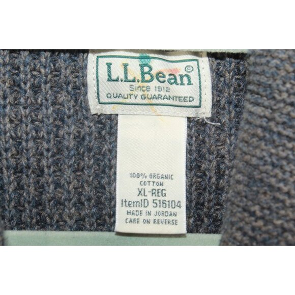 LL Bean Organic Cotton Waffle Sweater Cardigan Dark Cinder Size XL Minimalist - Picture 8 of 11